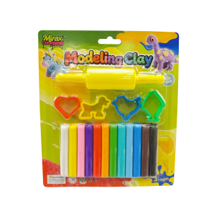 12 COLORS MODELING CLAY WITH 5 TOOLS-PRIMARY COLORS, 160G