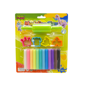 12 COLORS MODELING CLAY WITH 5 TOOLS-PASTEL COLORS, 160G