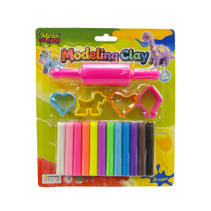 12 COLORS MODELING CLAY WITH 5 TOOLS-NEON COLORS, 160G